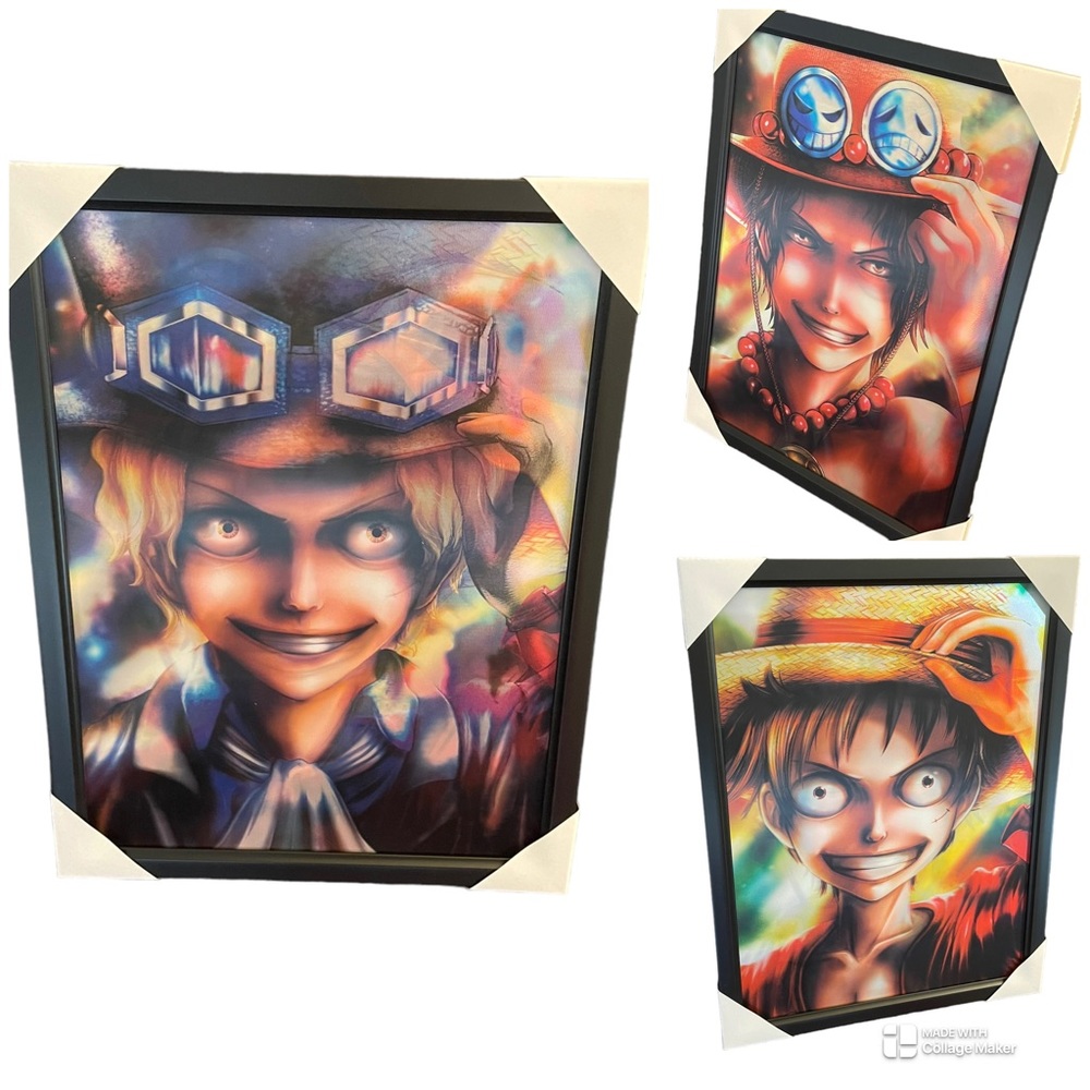📦 New One Piece Anime Framed 3D Lenticular Poster / Picture